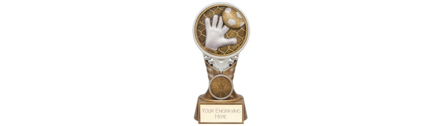 IKON TOWER FOOTBALL GOALKEEPER TROPHY - 4 SIZES - 15CM TO 22.5CM IKON TOWER FOOTBALL GOALKEEPER TROPHY - 4 SIZES - 15CM TO 22.5CM